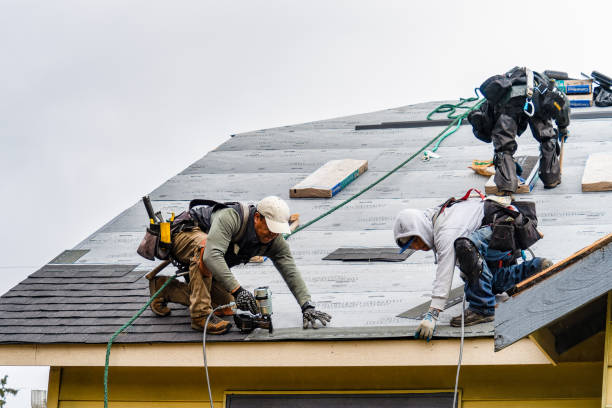 Professional Gutter Installation technician working in Wenham, MA